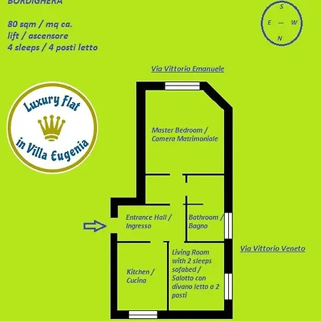 Eugenia - Luxury Flat In The Centre, With Parking Space * Bordighera